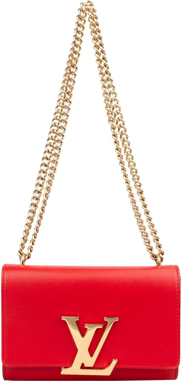 Louis Vuitton Louis Vuitton Rouge Leather Louise MM Crossbody Bag Rood