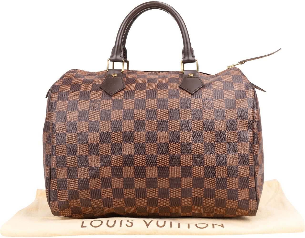 Louis Vuitton Monogram Damier Ebene Canvas Speedy 30 Handbag Bruin