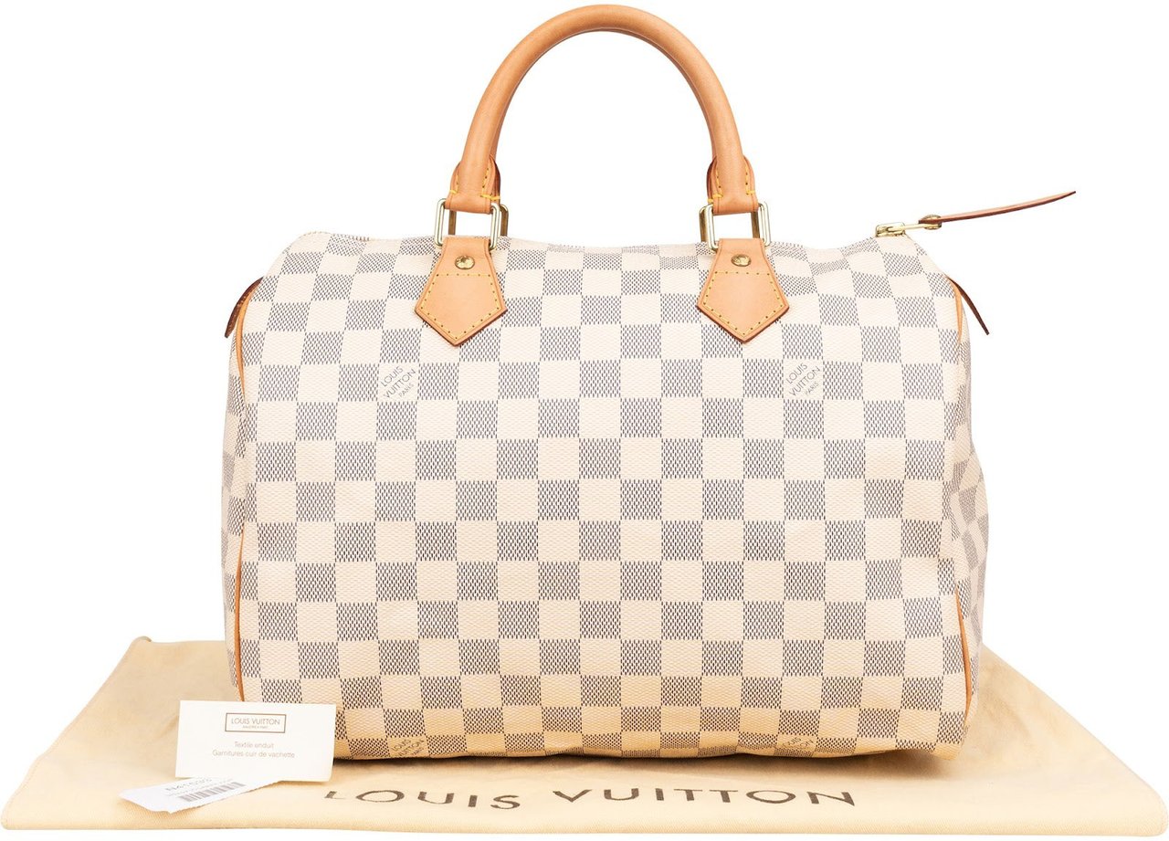 Louis Vuitton Louis Vuitton Monogram Damier Azur Speedy 30 Handbag Wit