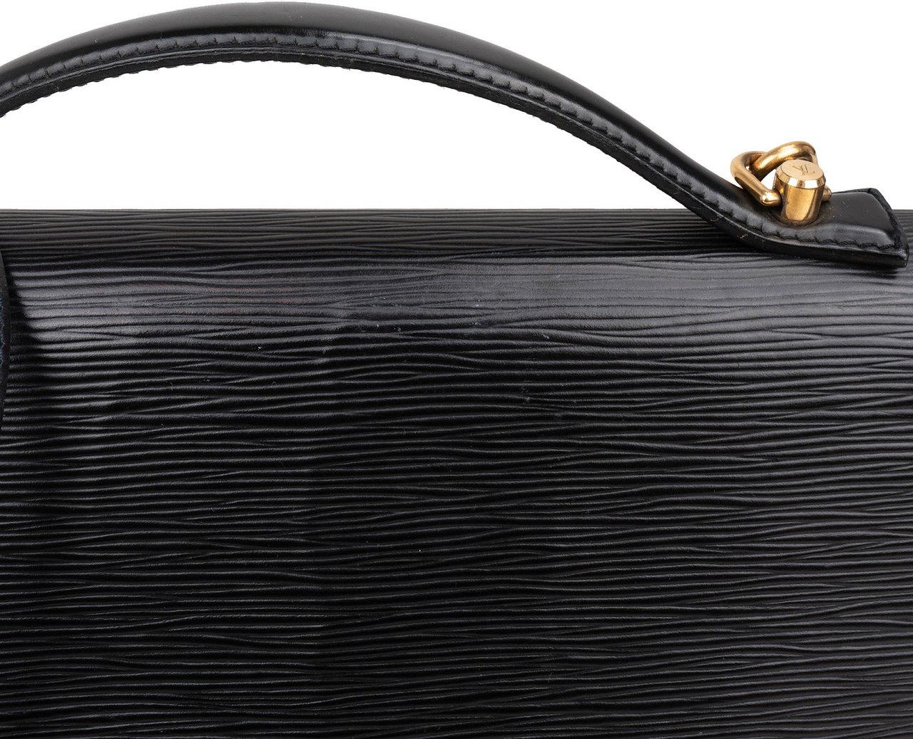 Louis Vuitton Louis Vuitton Noir Epi Leather Monceau Handbag Zwart