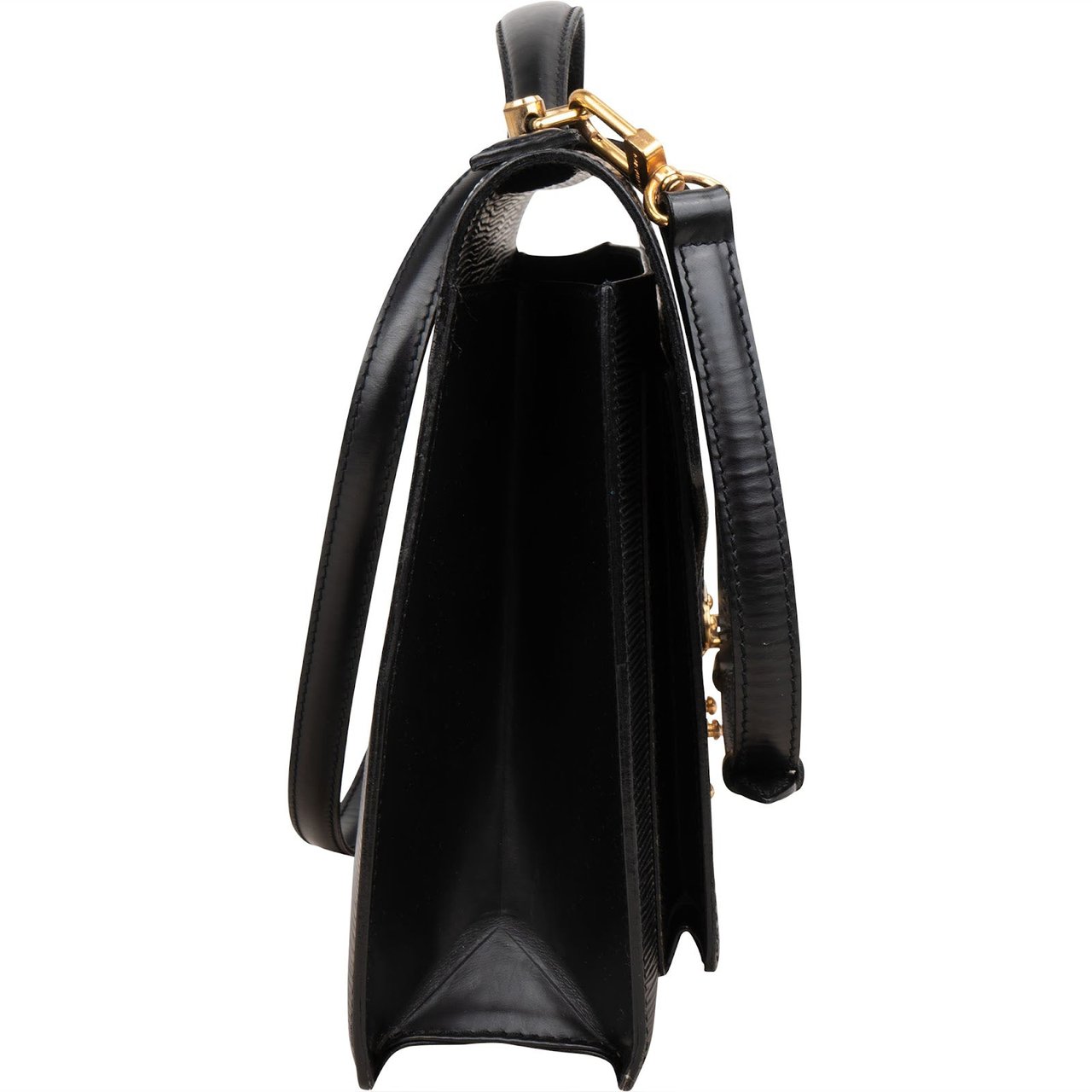 Louis Vuitton Louis Vuitton Noir Epi Leather Monceau Handbag Zwart