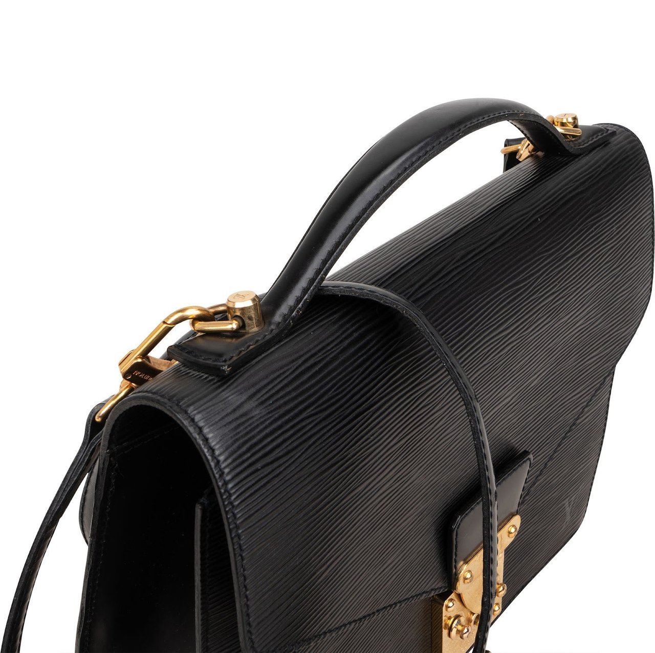 Louis Vuitton Louis Vuitton Noir Epi Leather Monceau Handbag Zwart