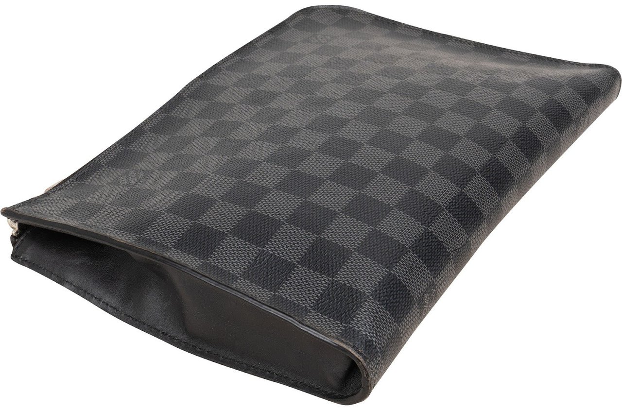 Louis Vuitton Monogram Damier Graphite Canvas Pochette Jour Clutch Zwart