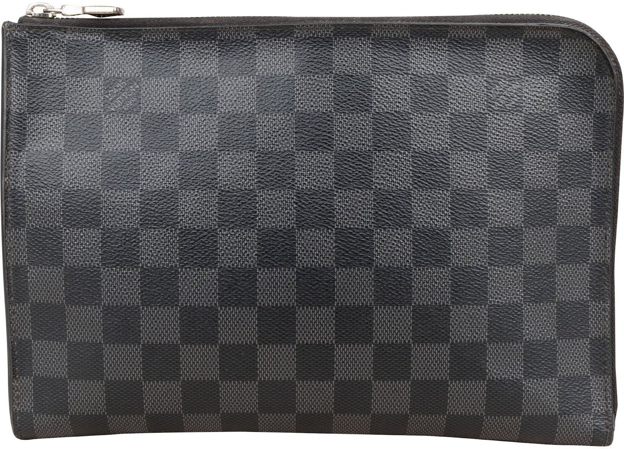 Louis Vuitton Monogram Damier Graphite Canvas Pochette Jour Clutch Zwart