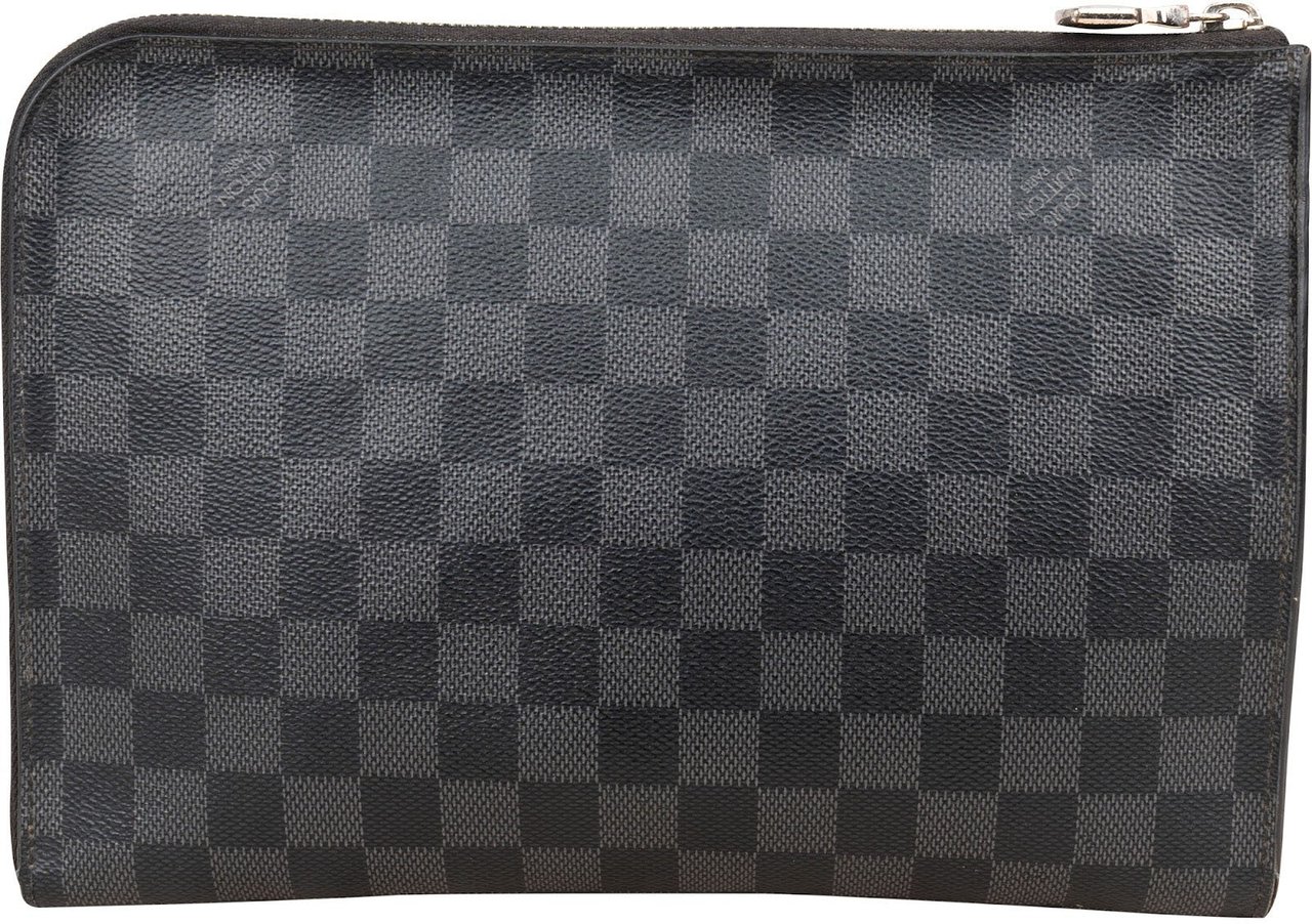 Louis Vuitton Monogram Damier Graphite Canvas Pochette Jour Clutch Zwart