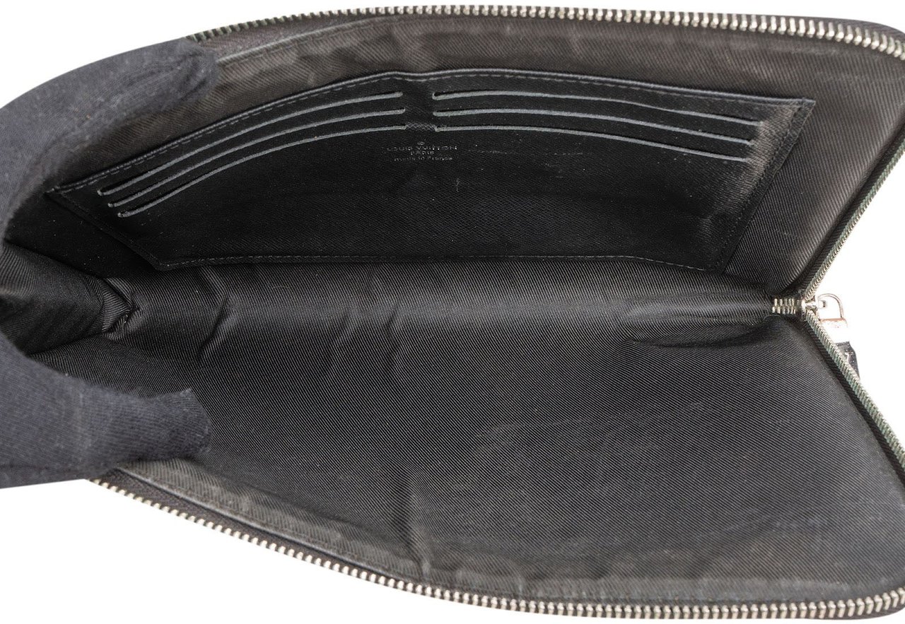 Louis Vuitton Monogram Damier Graphite Canvas Pochette Jour Clutch Zwart
