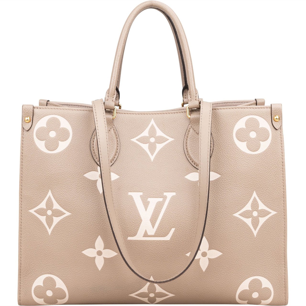 Louis Vuitton Louis Vuitton Leather Monogram Giant OnTheGo MM Handbag Taupe
