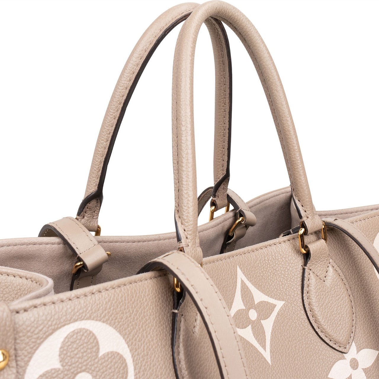 Louis Vuitton Louis Vuitton Leather Monogram Giant OnTheGo MM Handbag Taupe