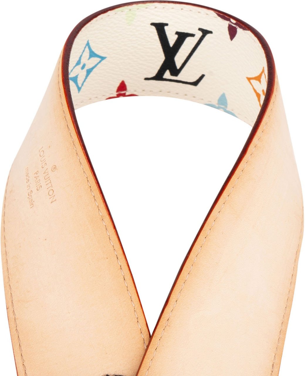 Louis Vuitton Monogram Murakami Multicolor Initiales Studded Pyramide Belt (80 / 32) M6909 Wit