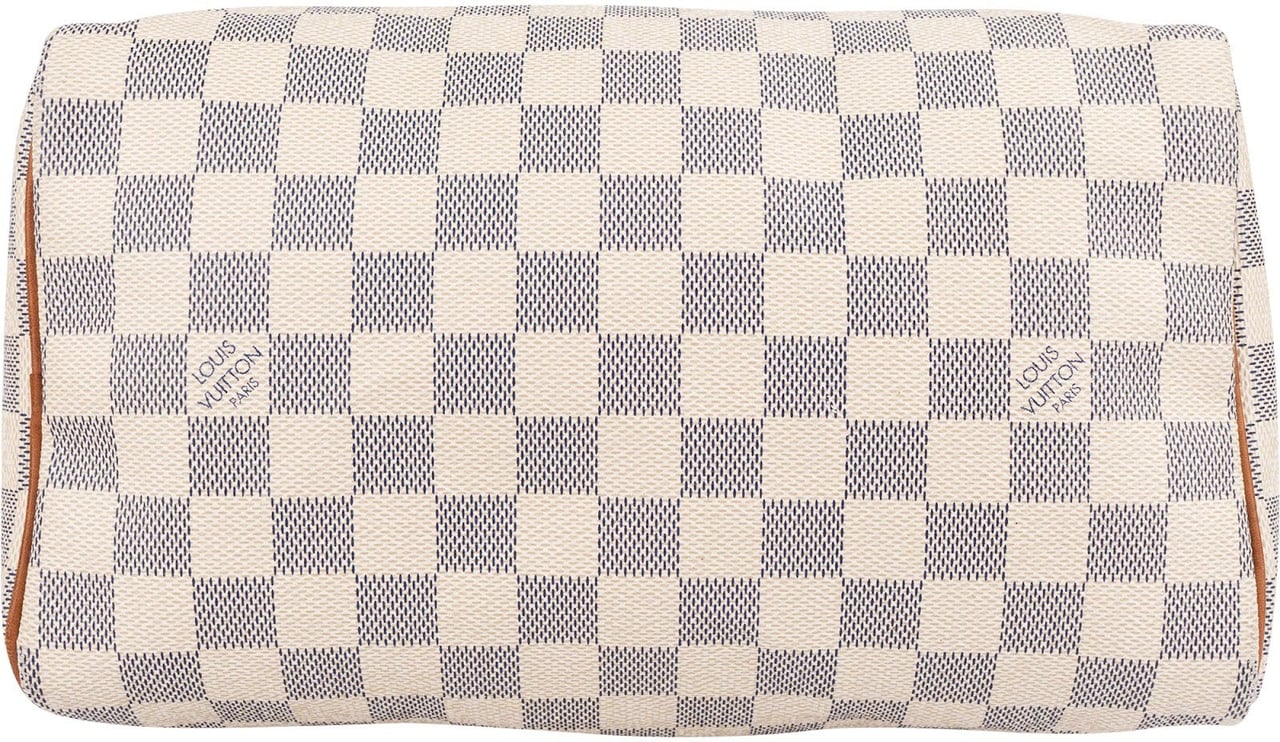Louis Vuitton Louis Vuitton Monogram Damier Azur Canvas Speedy 25 Handbag Wit