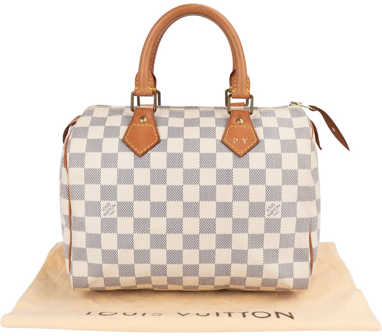 Louis Vuitton Louis Vuitton Monogram Damier Azur Canvas Speedy 25 Handbag Wit