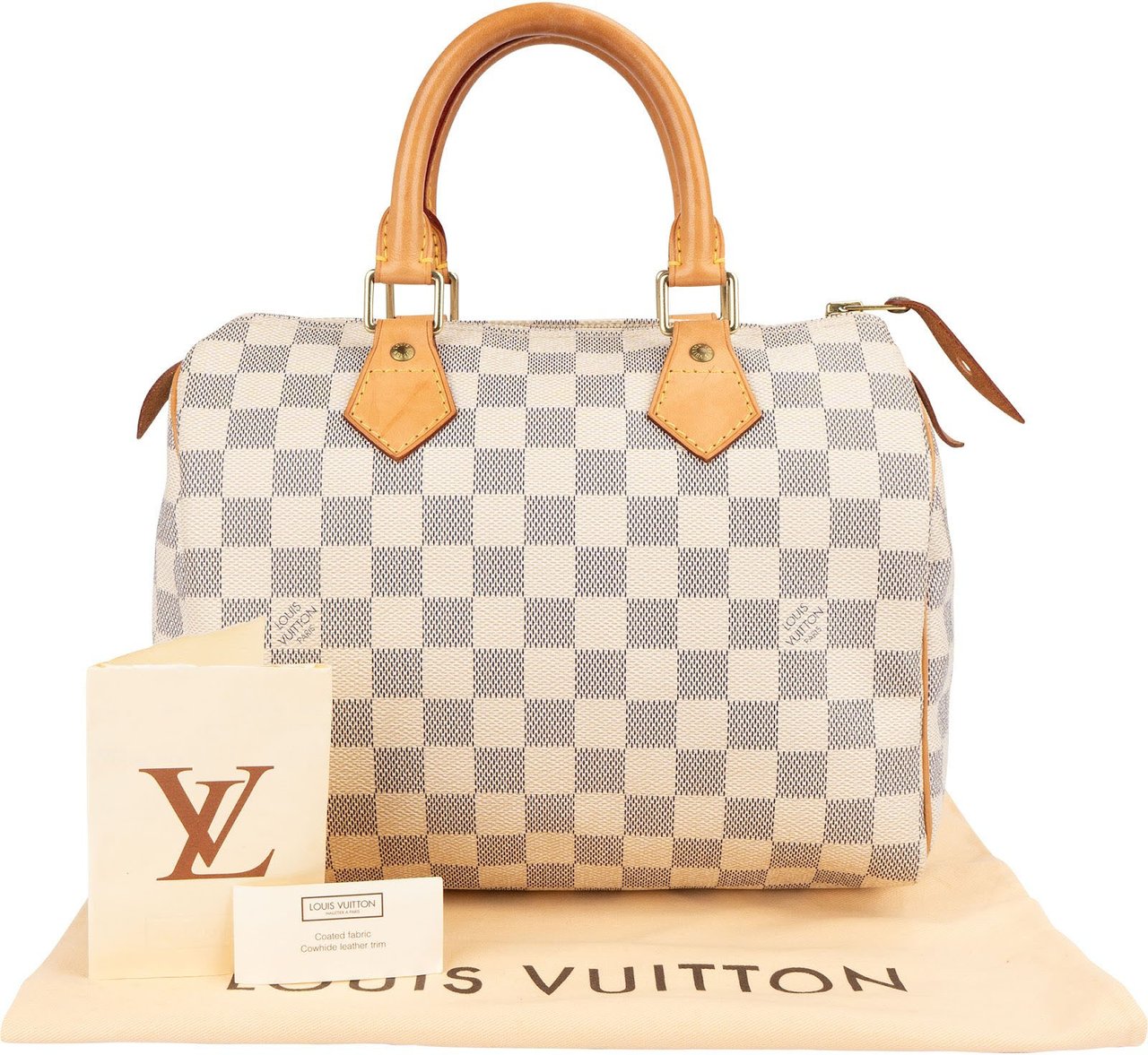 Louis Vuitton Louis Vuitton Monogram Damier Azur Canvas Speedy 25 Handbag Wit