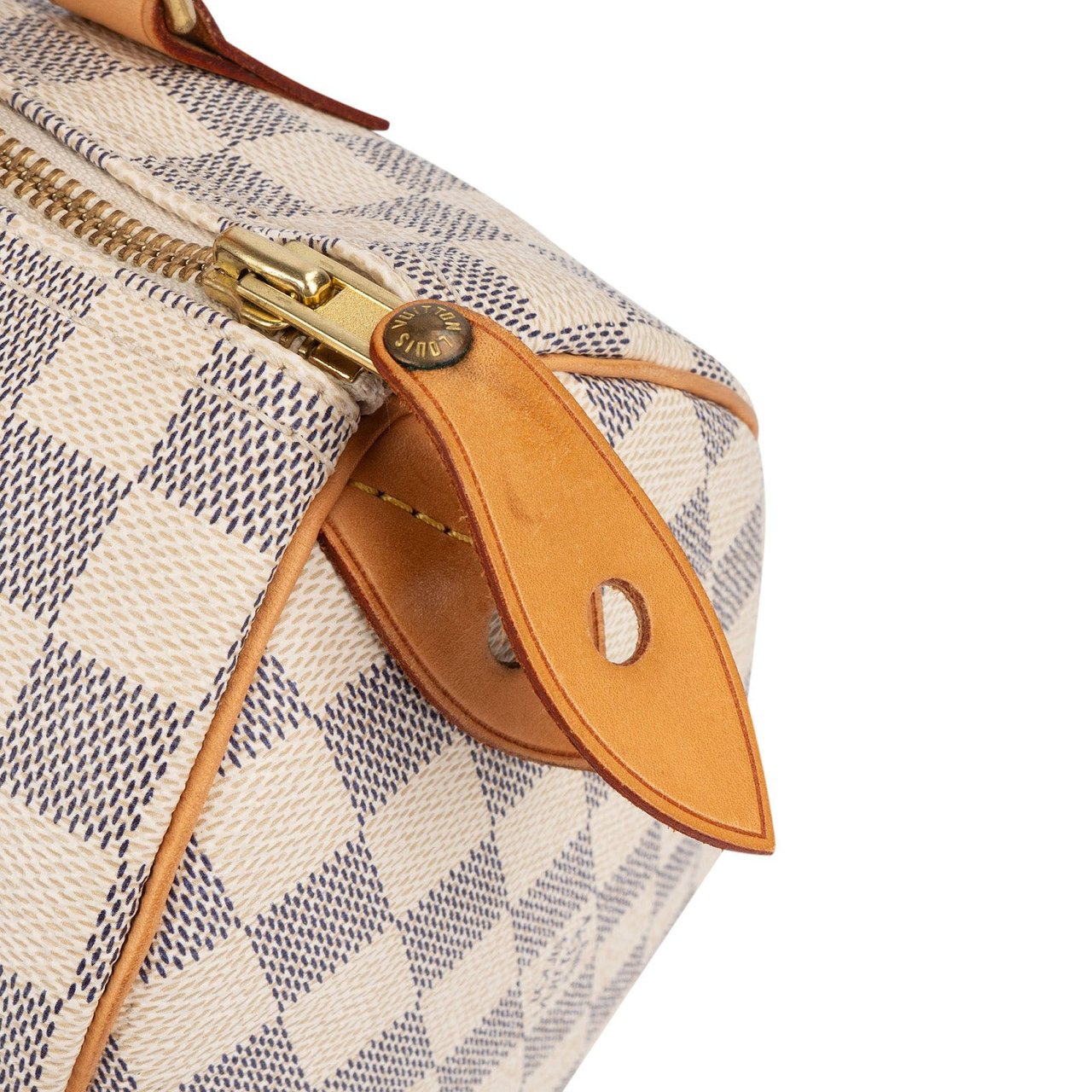 Louis Vuitton Louis Vuitton Monogram Damier Azur Canvas Speedy 25 Handbag Wit