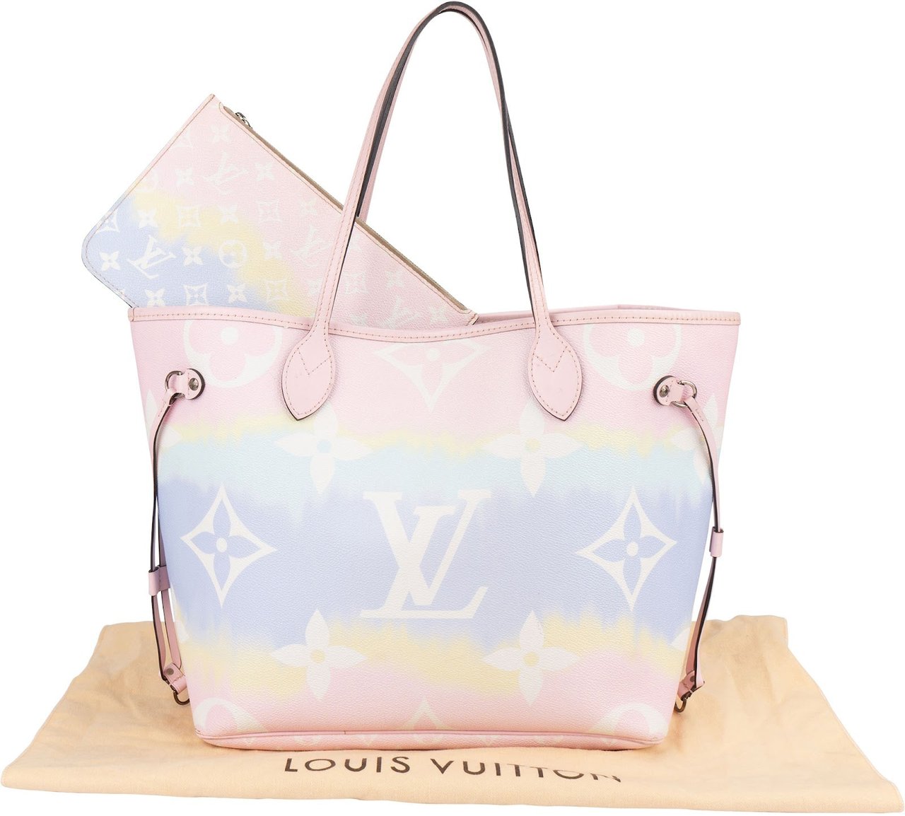 Louis Vuitton Monogram Giant Escale Rainbow Neverfull MM Shoulder Bag Divers