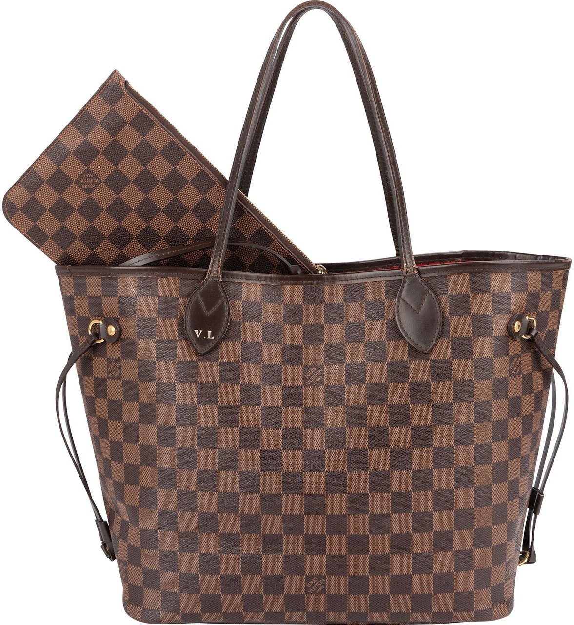 Louis Vuitton Louis Vuitton Monogram Damier Ebene Canvas Neverfull MM Shoulder Bag Bruin
