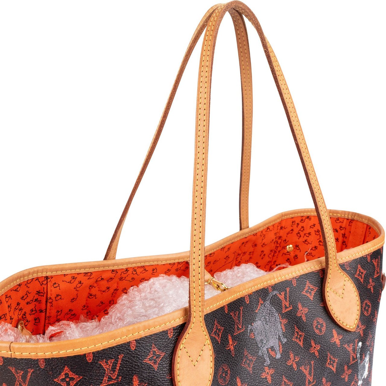 Louis Vuitton Louis Vuitton Limited Monogram Catogram Neverfull MM Shoulder Bag Bruin