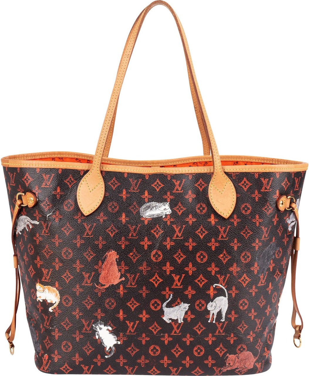 Louis Vuitton Louis Vuitton Limited Monogram Catogram Neverfull MM Shoulder Bag Bruin