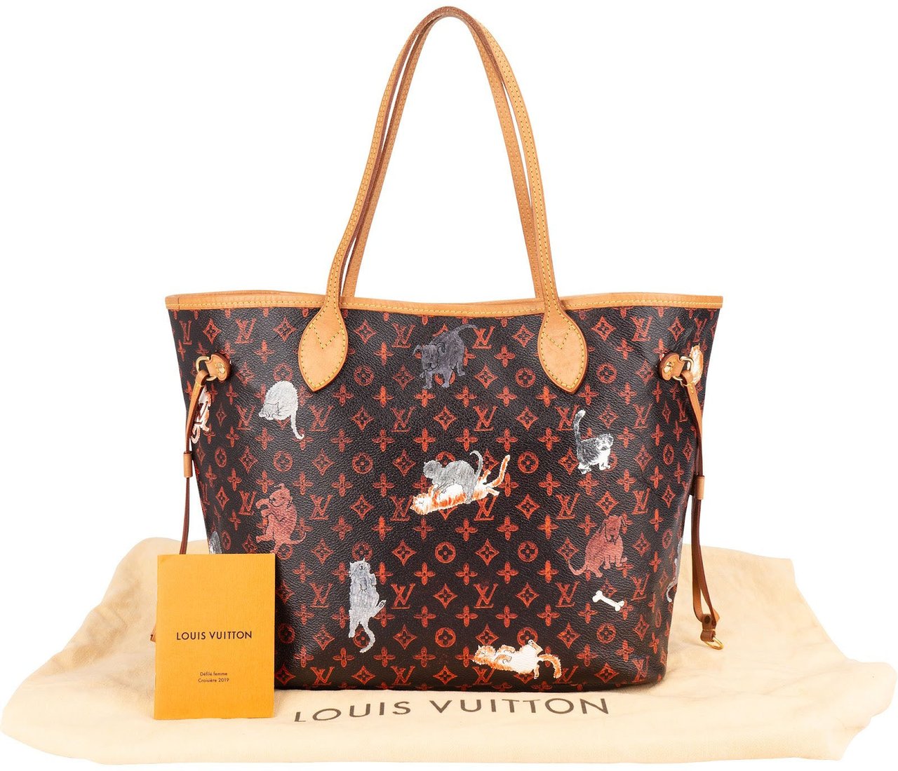 Louis Vuitton Louis Vuitton Limited Monogram Catogram Neverfull MM Shoulder Bag Bruin