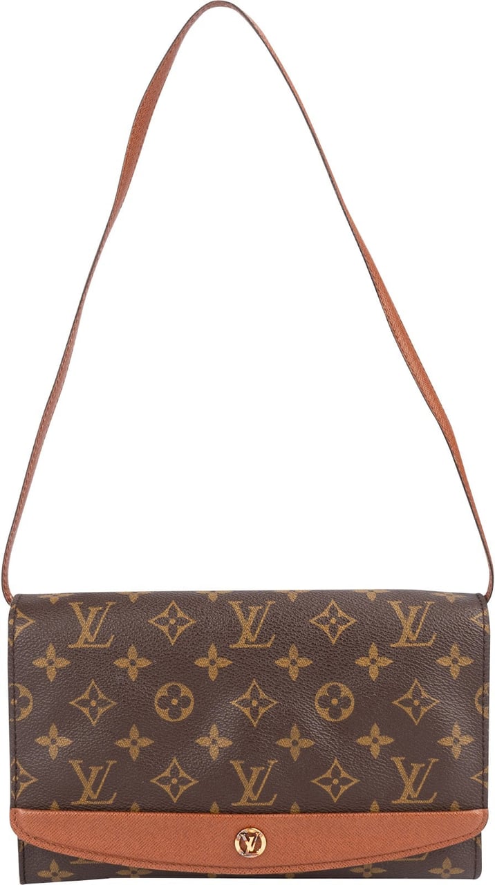 Louis Vuitton Louis Vuitton Monogram Canvas Pochette Bordeaux Crossbody Bag Bruin