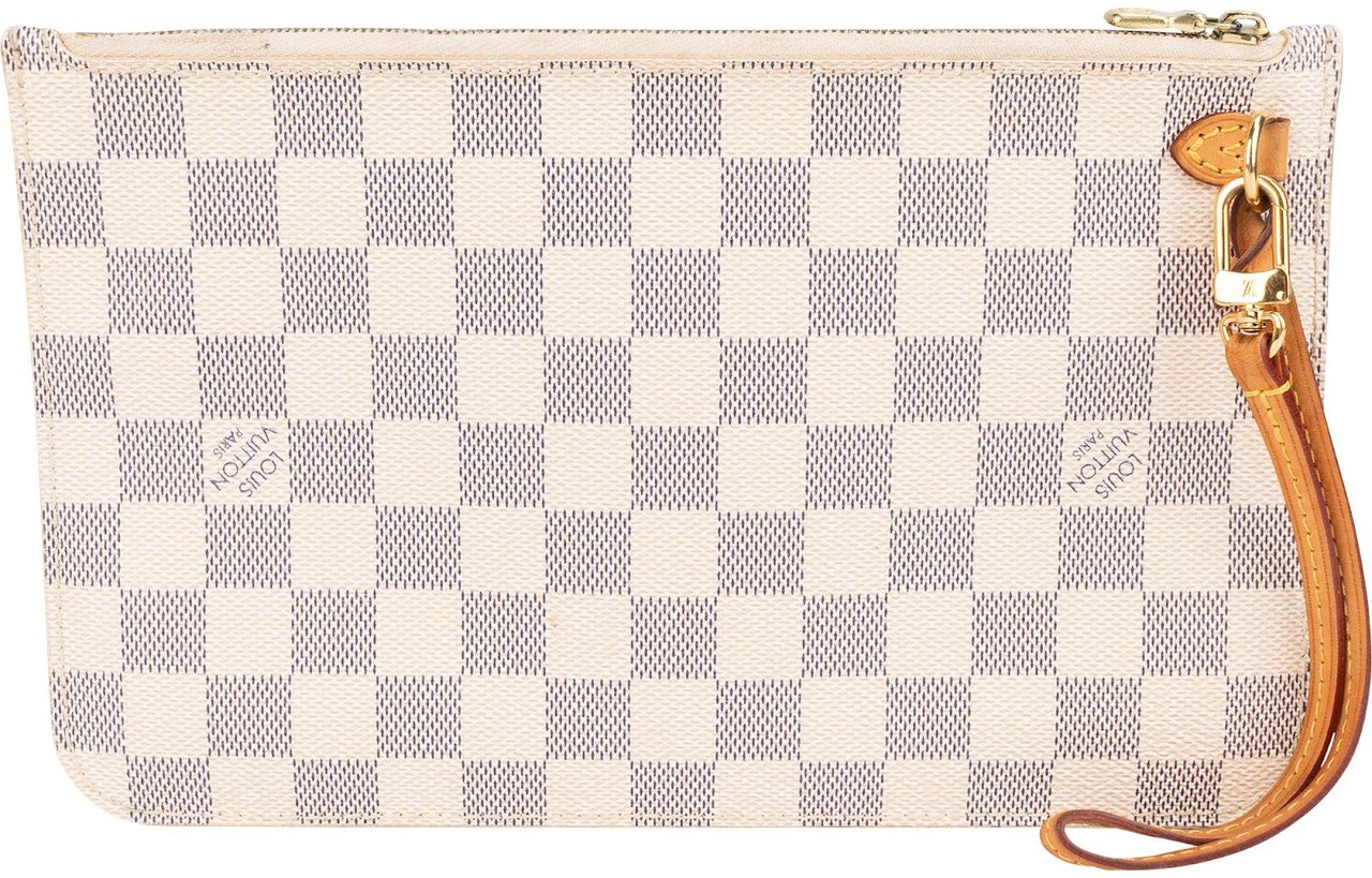 Louis Vuitton Louis Vuitton Monogram Damier Azur Canvas Neverfull Pochette Clutch Divers