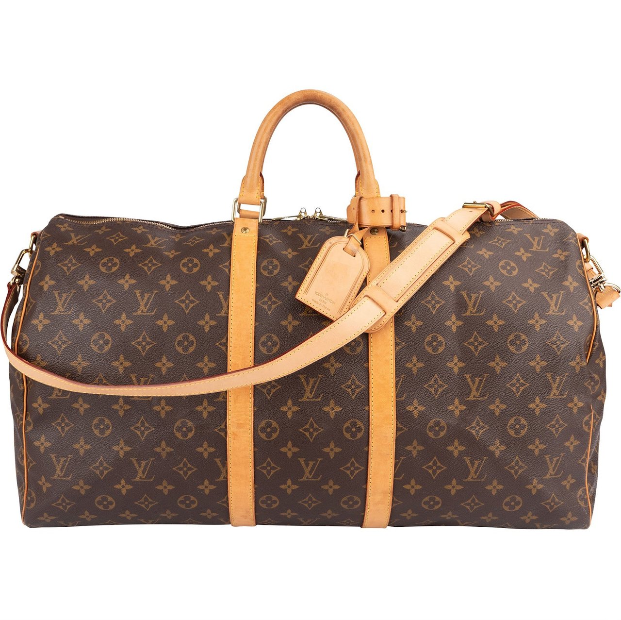 Louis Vuitton Louis Vuitton Monogram Canvas Keepall 55 Bandoulière Travel Bag Bruin
