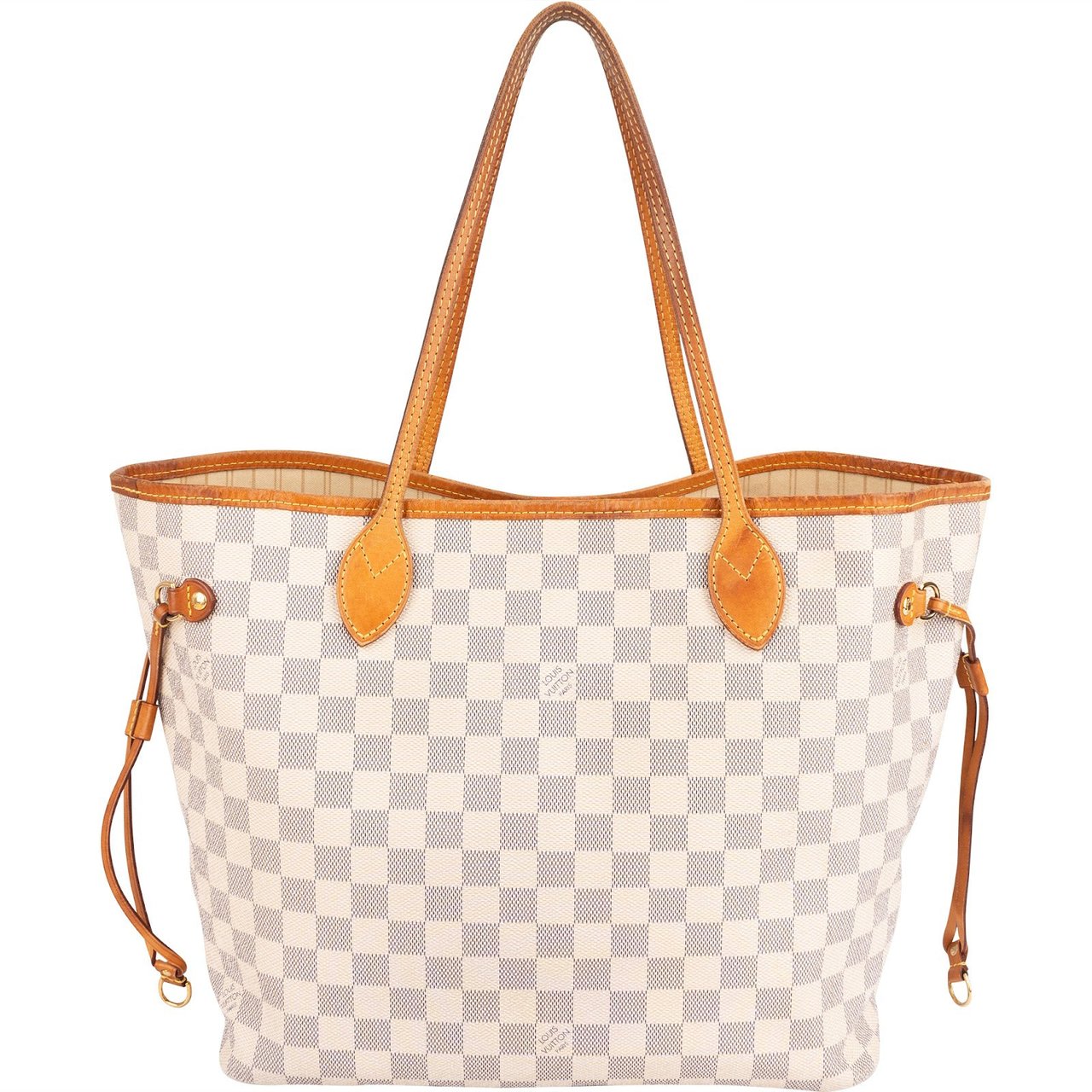 Louis Vuitton Louis Vuitton Monogram Damier Azur Canvas Neverfull MM Shoulder Bag Wit