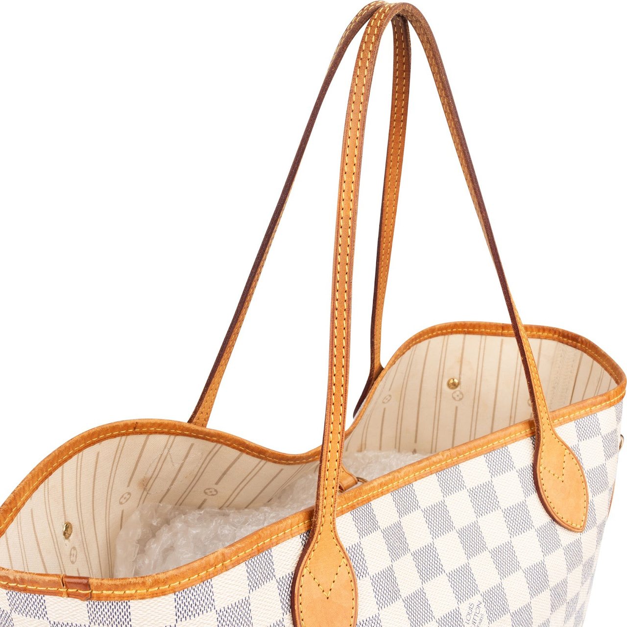 Louis Vuitton Louis Vuitton Monogram Damier Azur Canvas Neverfull MM Shoulder Bag Wit