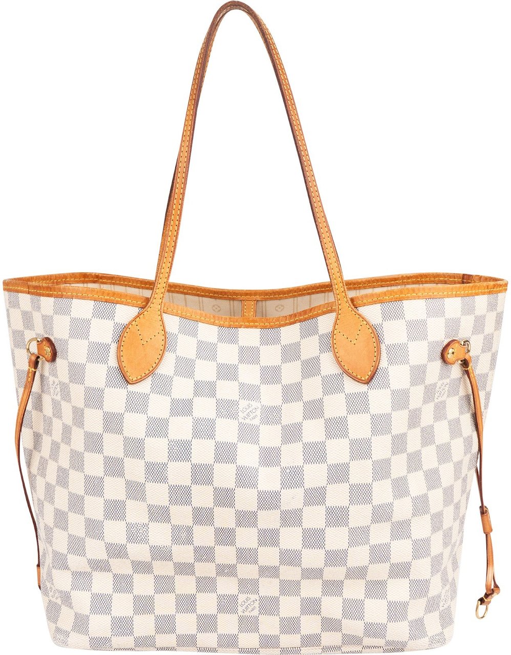 Louis Vuitton Louis Vuitton Monogram Damier Azur Canvas Neverfull MM Shoulder Bag Wit