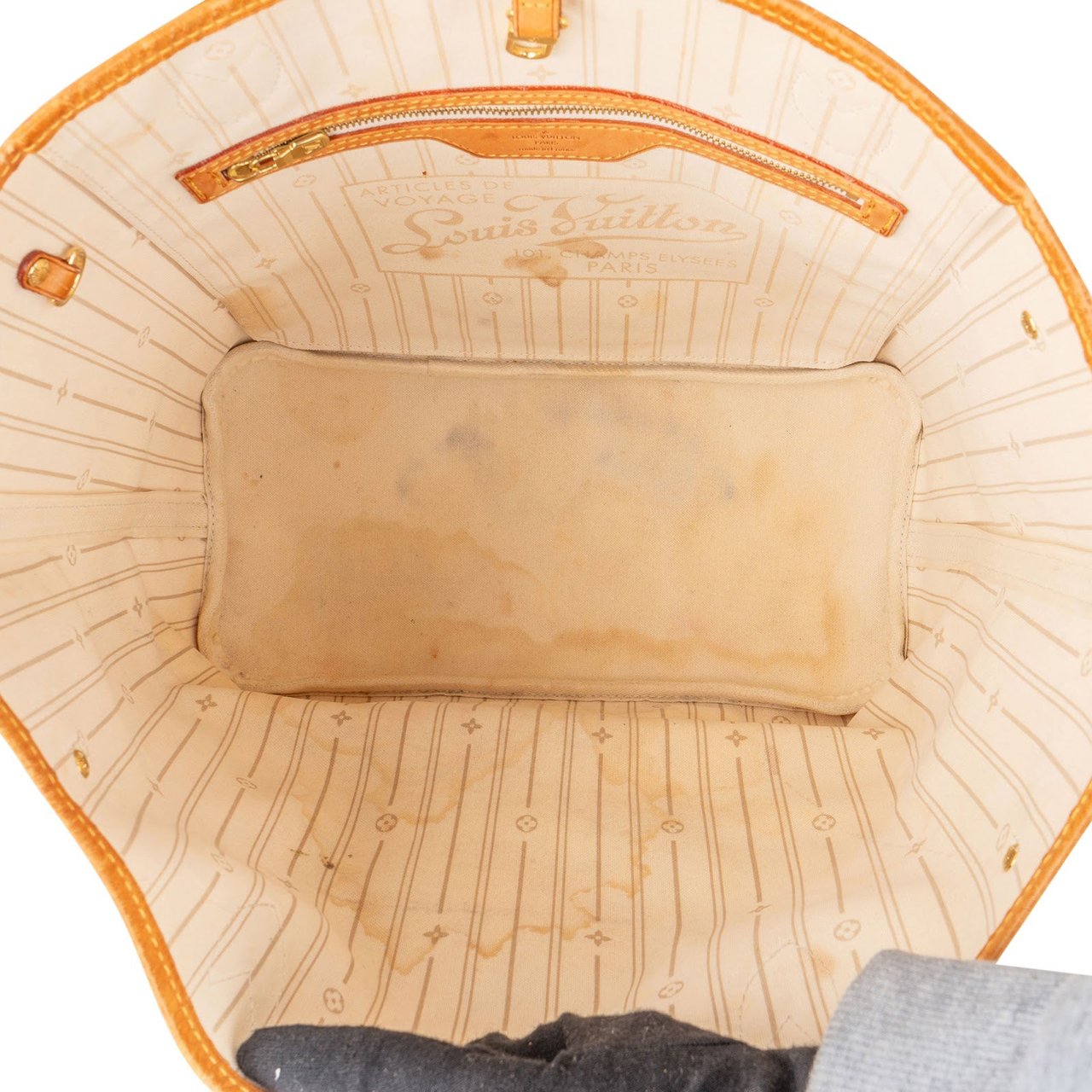 Louis Vuitton Louis Vuitton Monogram Damier Azur Canvas Neverfull MM Shoulder Bag Wit