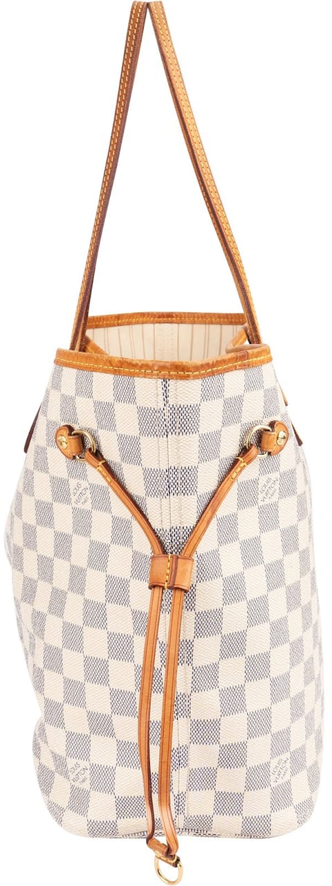 Louis Vuitton Louis Vuitton Monogram Damier Azur Canvas Neverfull MM Shoulder Bag Wit