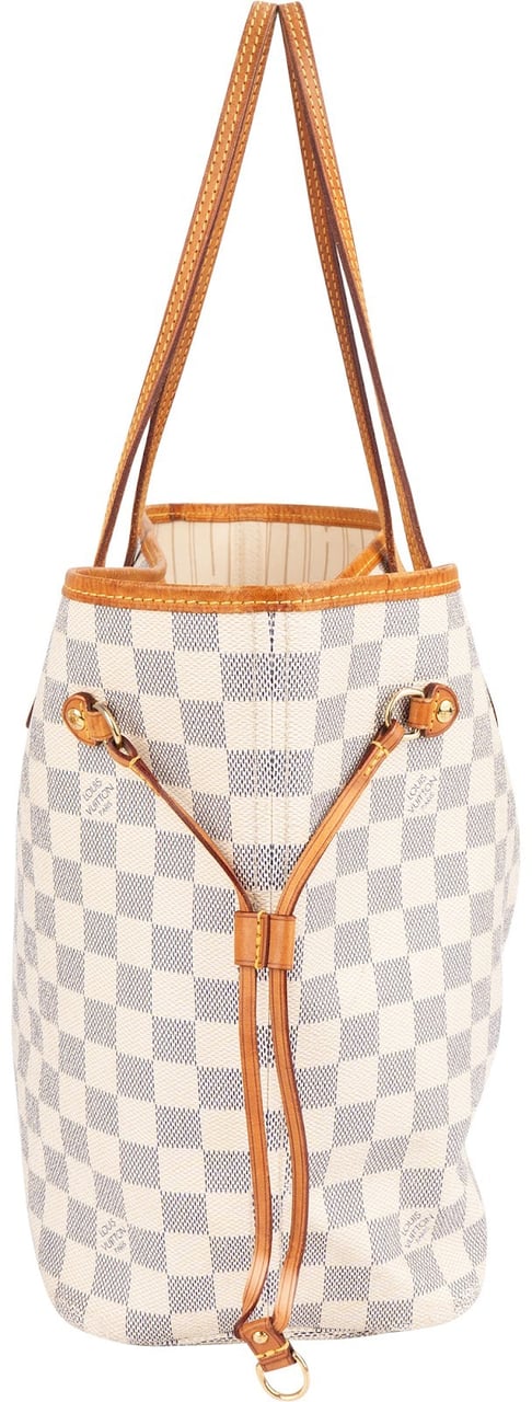 Louis Vuitton Louis Vuitton Monogram Damier Azur Canvas Neverfull MM Shoulder Bag Wit