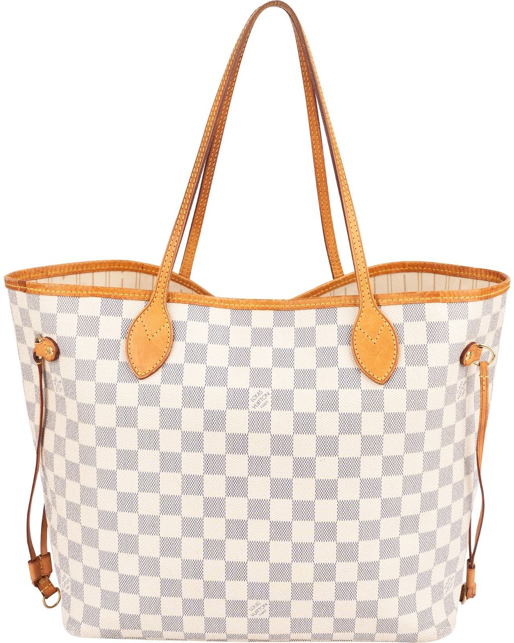 Louis Vuitton Louis Vuitton Monogram Damier Azur Canvas Neverfull MM Shoulder Bag Wit
