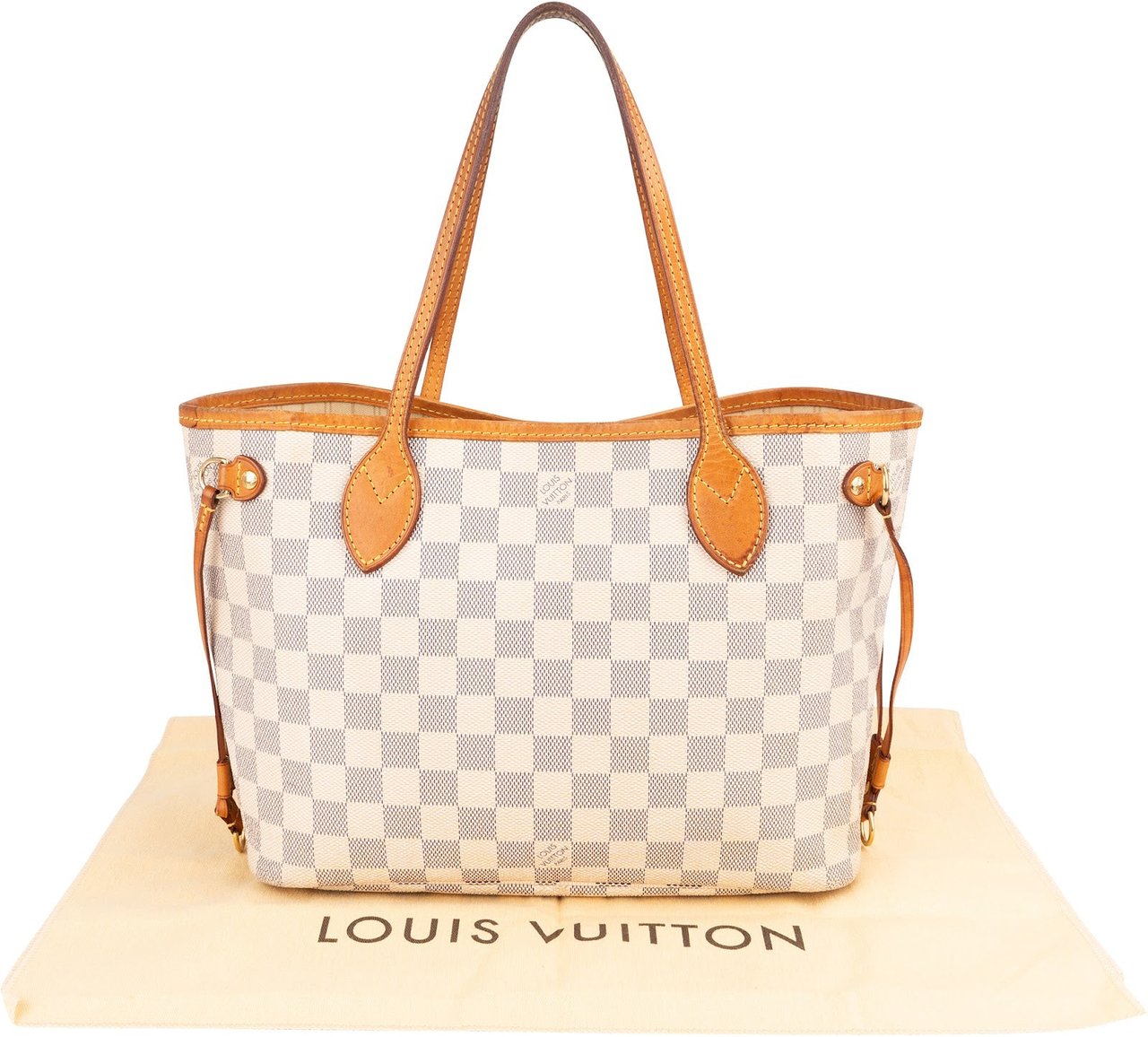 Louis Vuitton Louis Vuitton Monogram Damier Azur Neverfull PM Shoulder Bag Beige