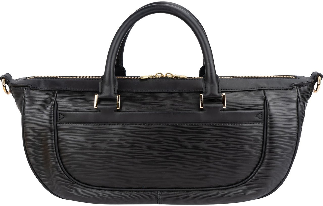 Louis Vuitton Noir Epi Leather Dhanura MM Handbag Zwart