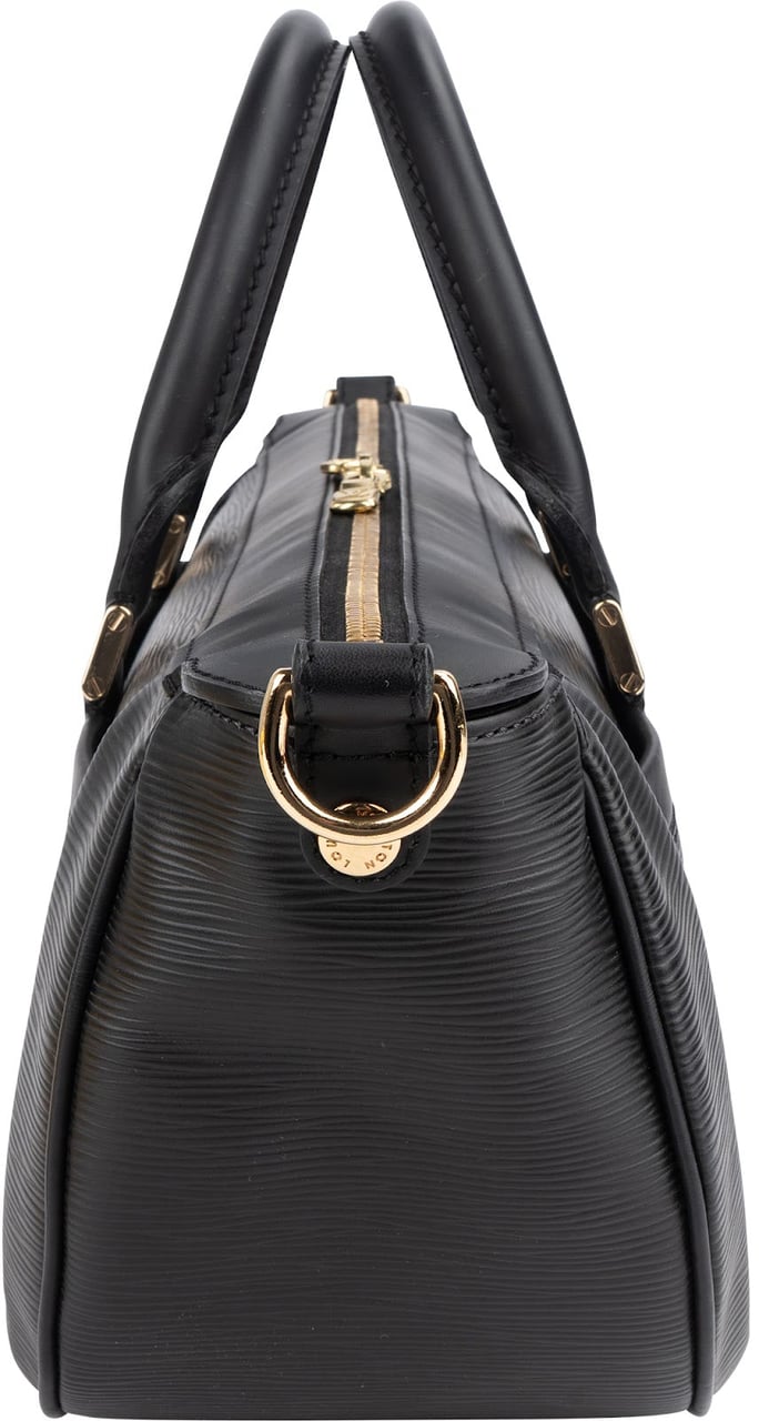 Louis Vuitton Noir Epi Leather Dhanura MM Handbag Zwart