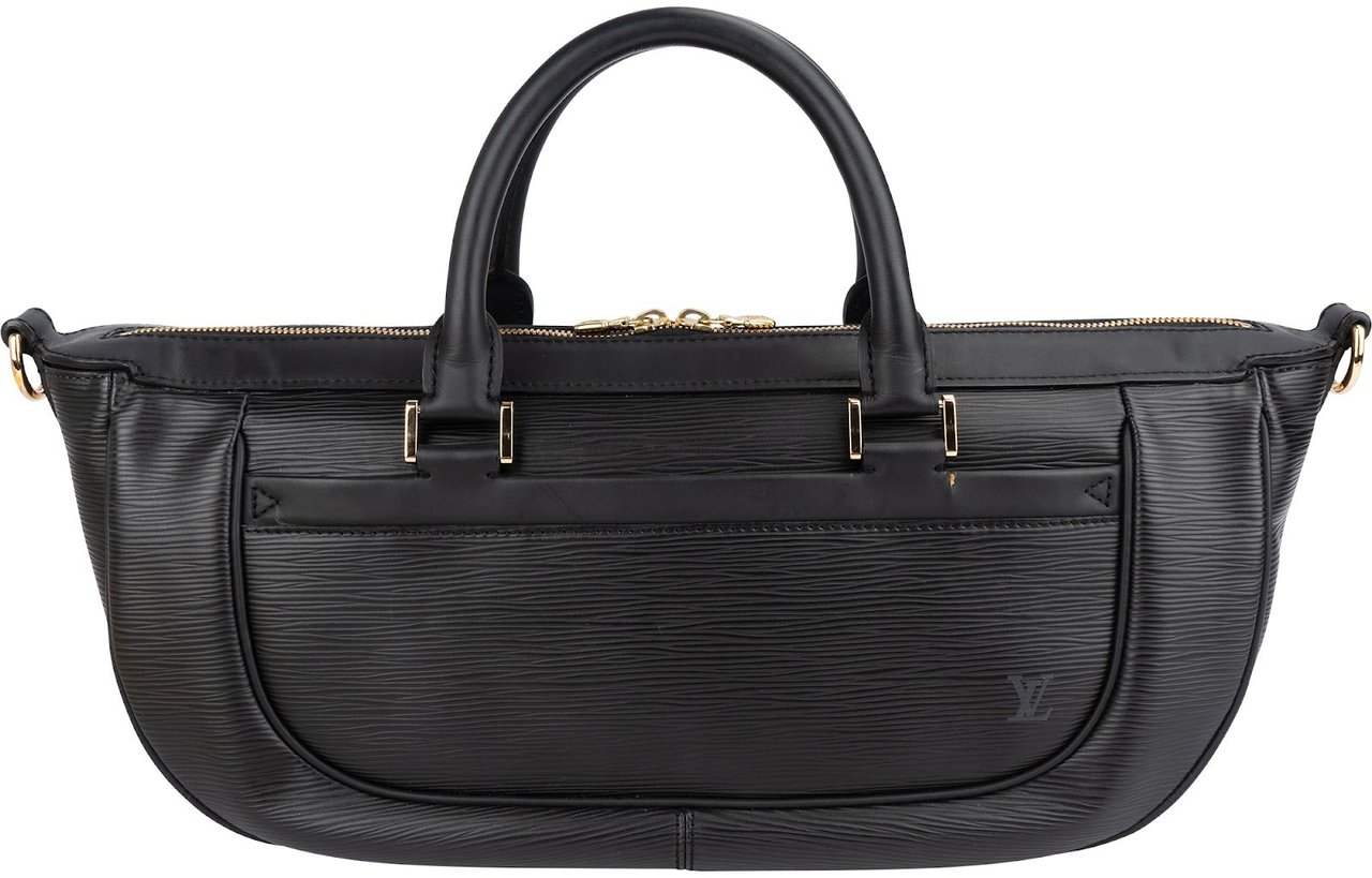 Louis Vuitton Noir Epi Leather Dhanura MM Handbag Zwart