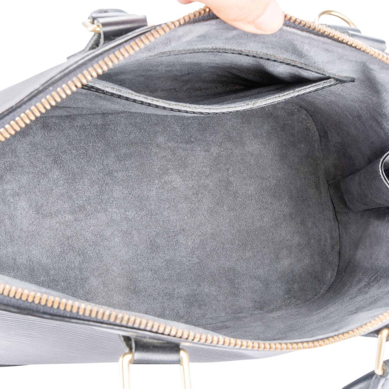 Louis Vuitton Louis Vuitton Noir Epi Leather Alma PM Handbag Zwart