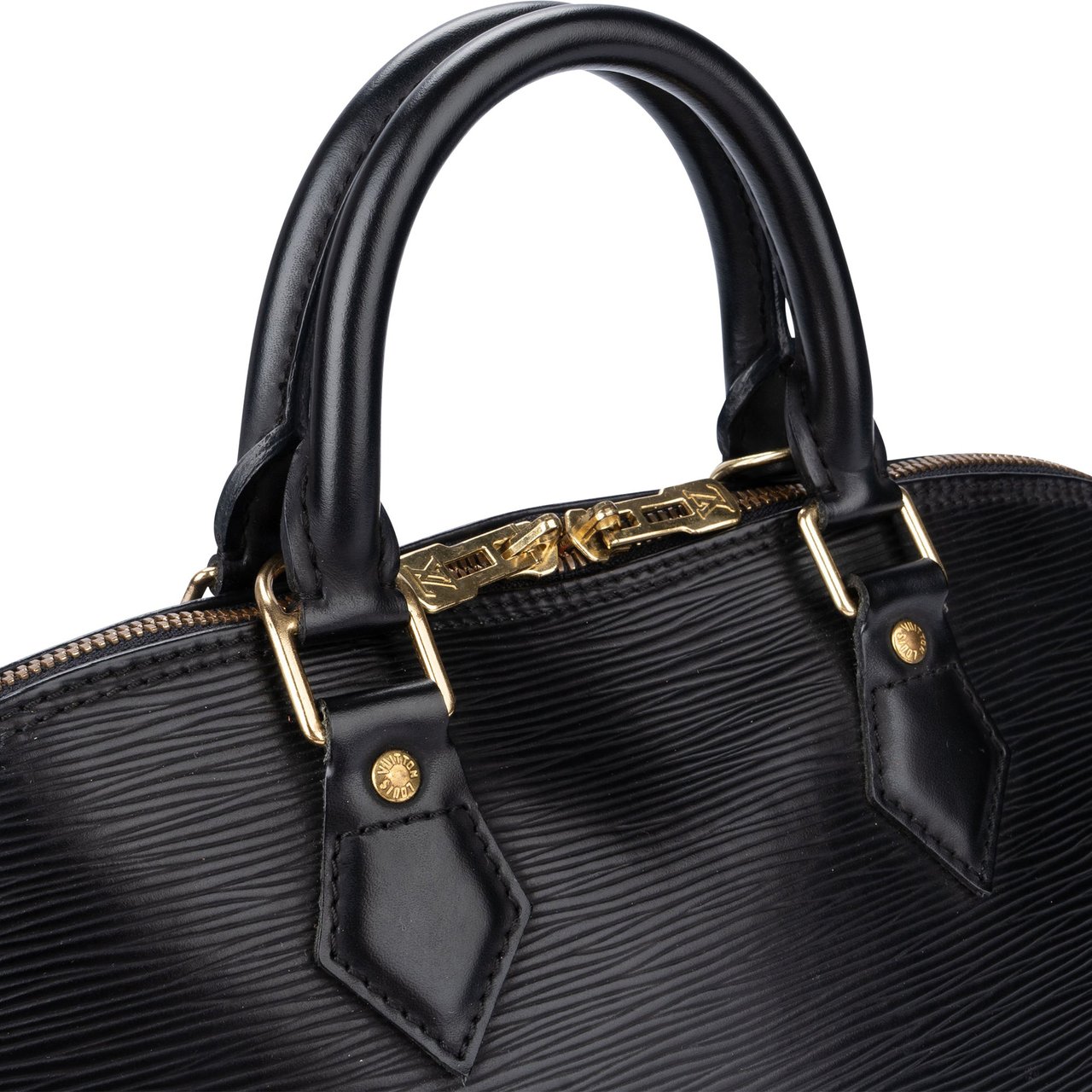 Louis Vuitton Louis Vuitton Noir Epi Leather Alma PM Handbag Zwart