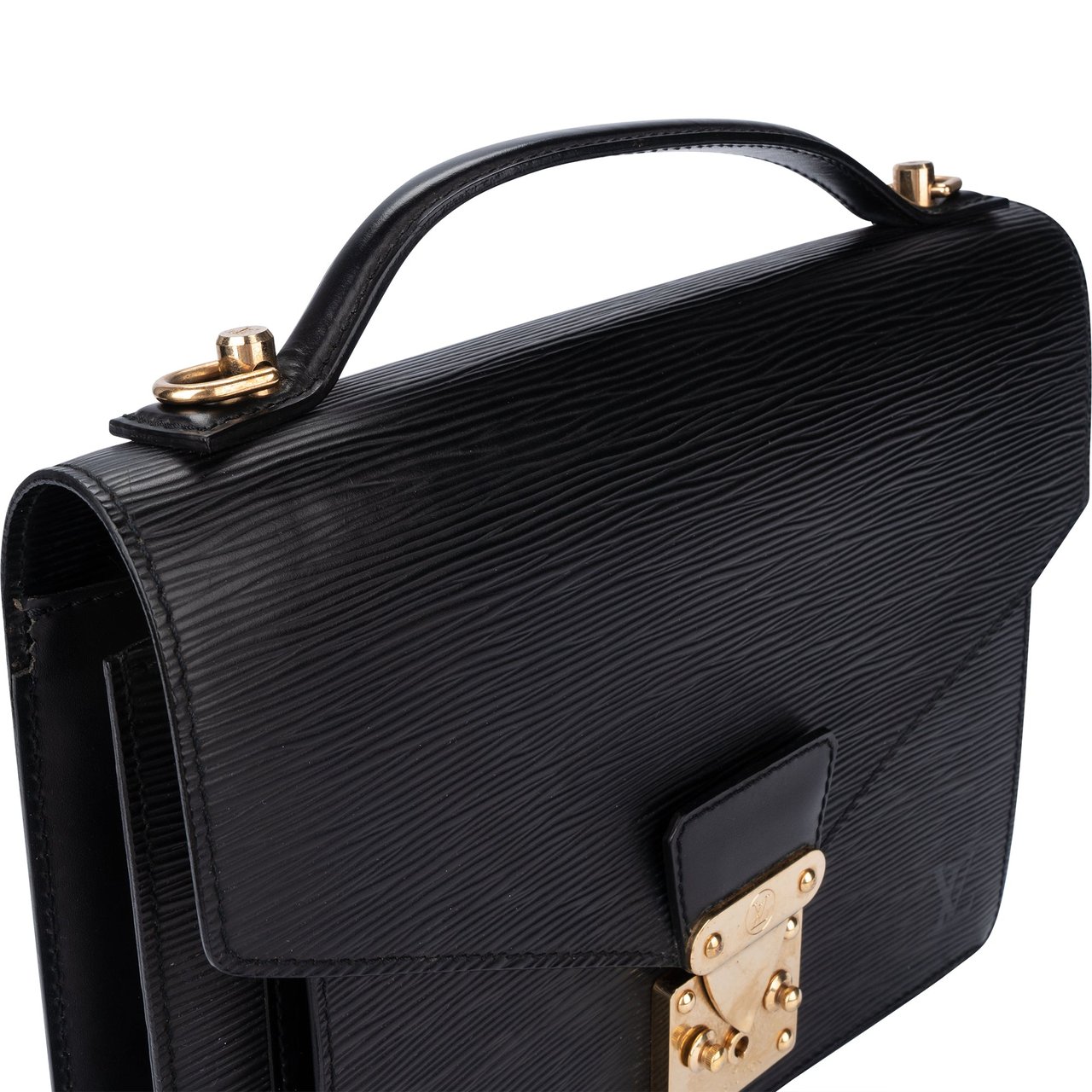 Louis Vuitton Louis Vuitton Noir Epi Leather Monceau Handbag Divers