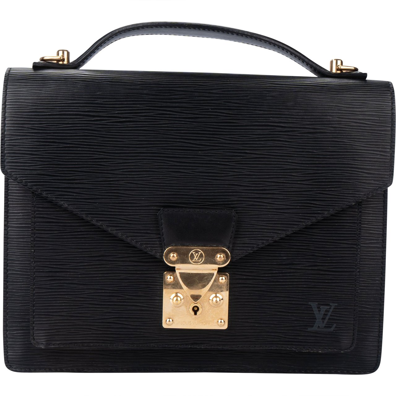 Louis Vuitton Louis Vuitton Noir Epi Leather Monceau Handbag Divers