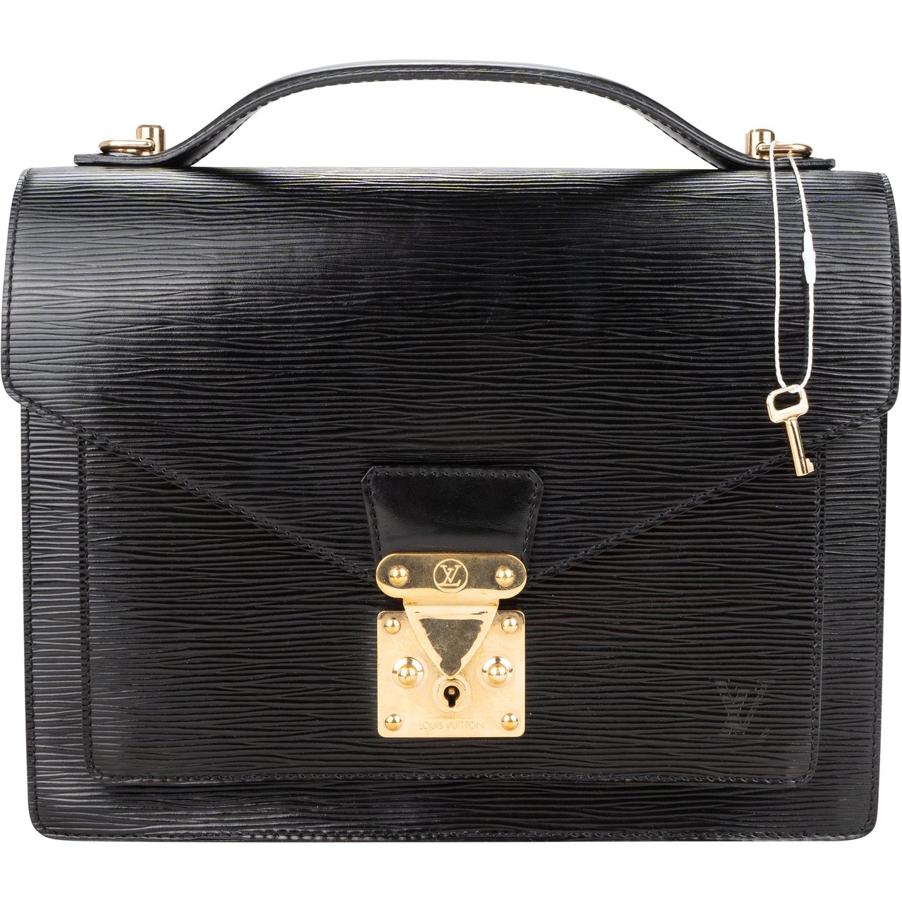 Louis Vuitton Louis Vuitton Noir Epi Leather Monceau Handbag Divers