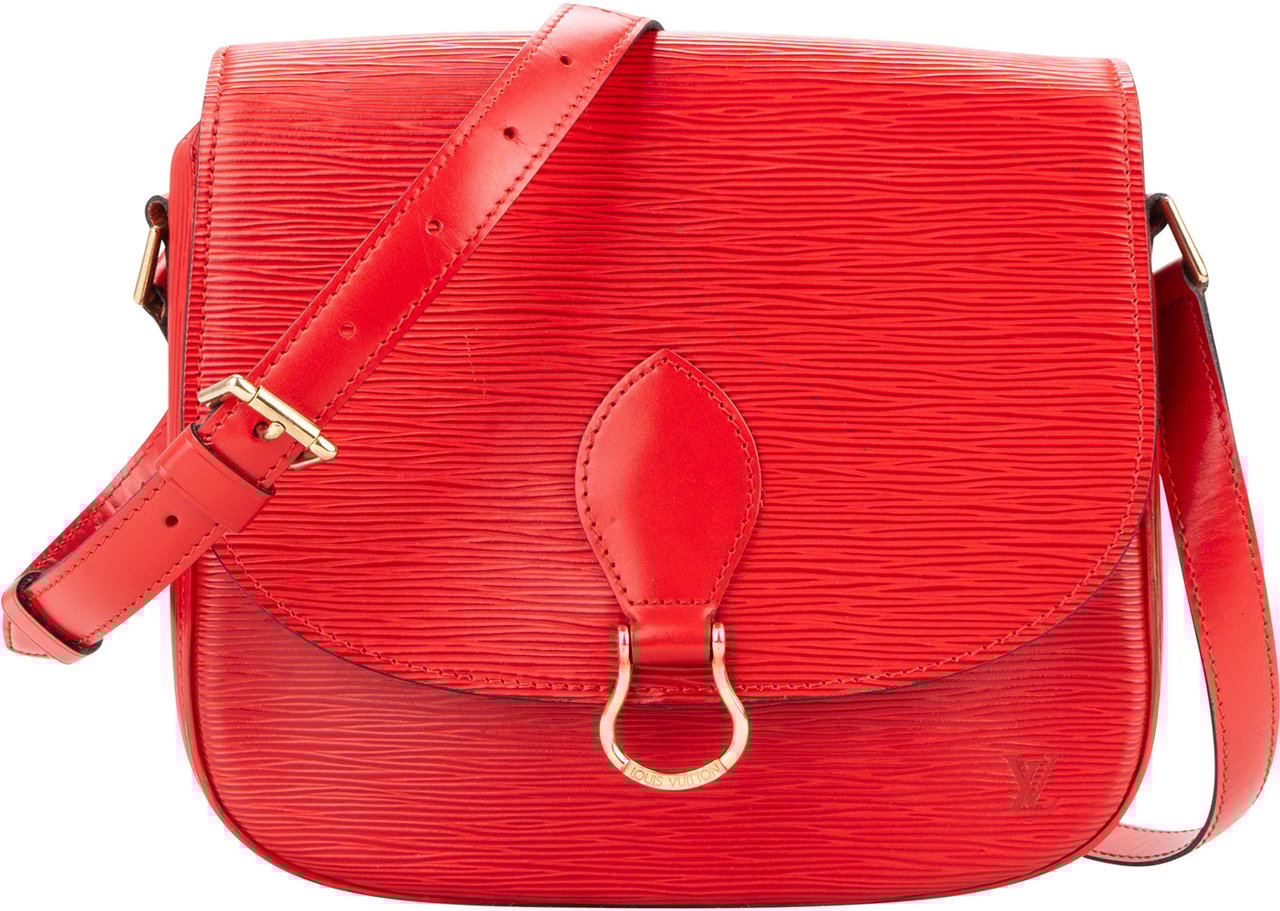 Louis Vuitton Louis Vuitton Rouge Epi Leather Saint Cloud GM Crossbody Bag Rood