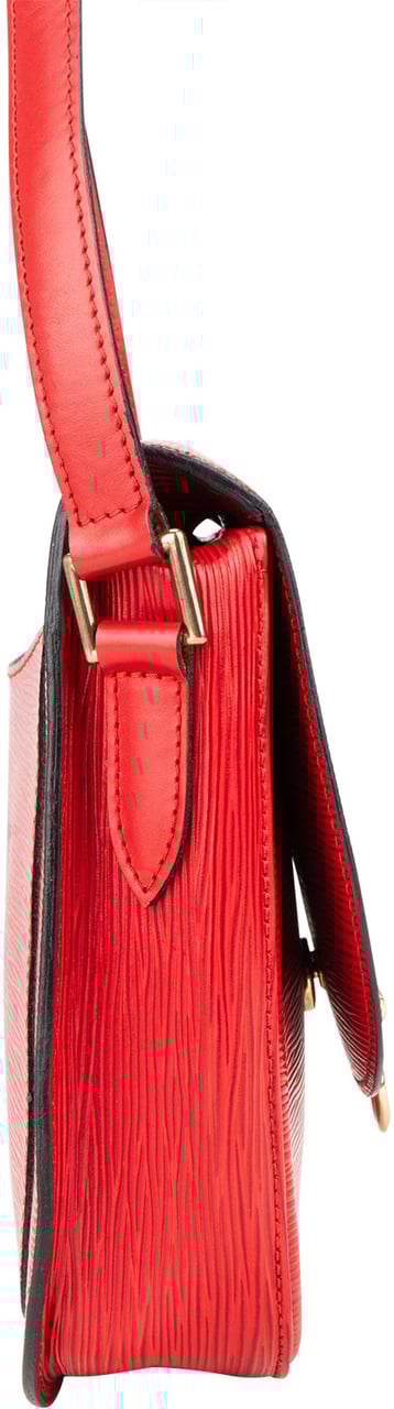 Louis Vuitton Louis Vuitton Rouge Epi Leather Saint Cloud GM Crossbody Bag Rood
