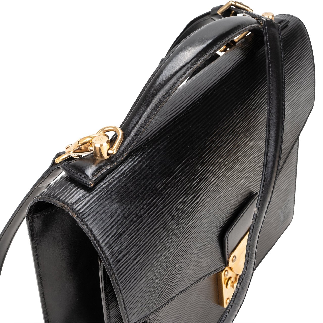 Louis Vuitton Louis Vuitton Noir Epi Leather Monceau Handbag Divers