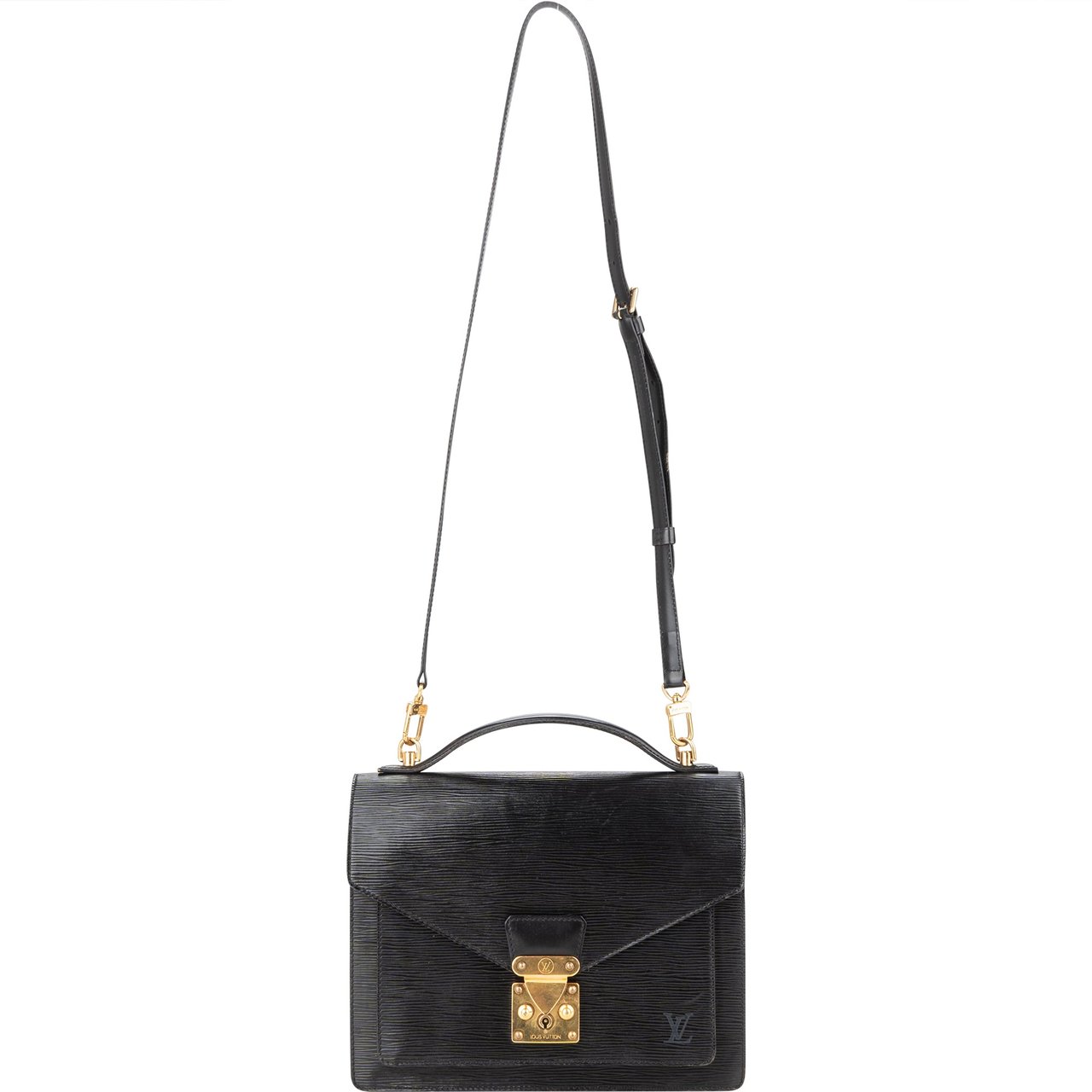 Louis Vuitton Louis Vuitton Noir Epi Leather Monceau Handbag Divers