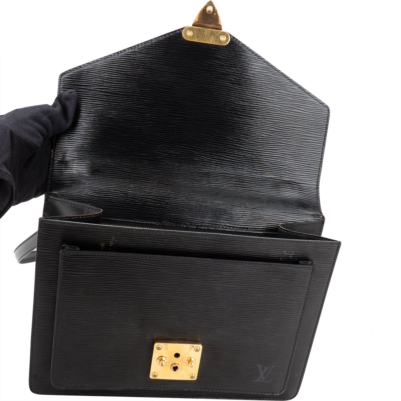 Louis Vuitton Louis Vuitton Noir Epi Leather Monceau Handbag Divers
