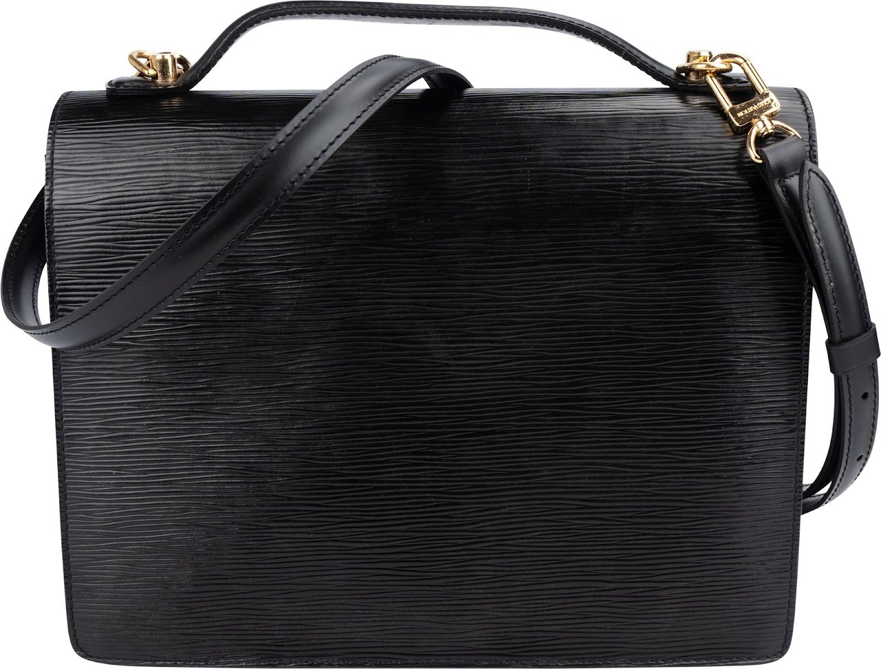 Louis Vuitton Louis Vuitton Noir Epi Leather Monceau Handbag Zwart