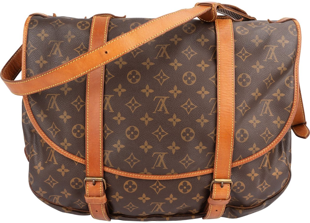 Louis Vuitton Monogram Canvas Saumur 40 Crossbody Bag Bruin