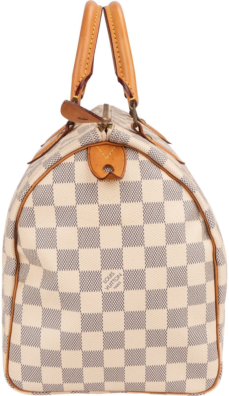Louis Vuitton Monogram Damier Azur Speedy 30 Handbag Wit