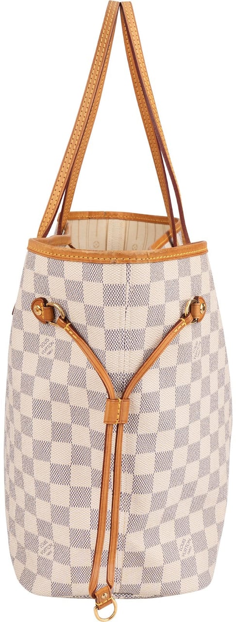Louis Vuitton Louis Vuitton Monogram Damier Azur Canvas Neverfull MM Shoulder Bag Wit